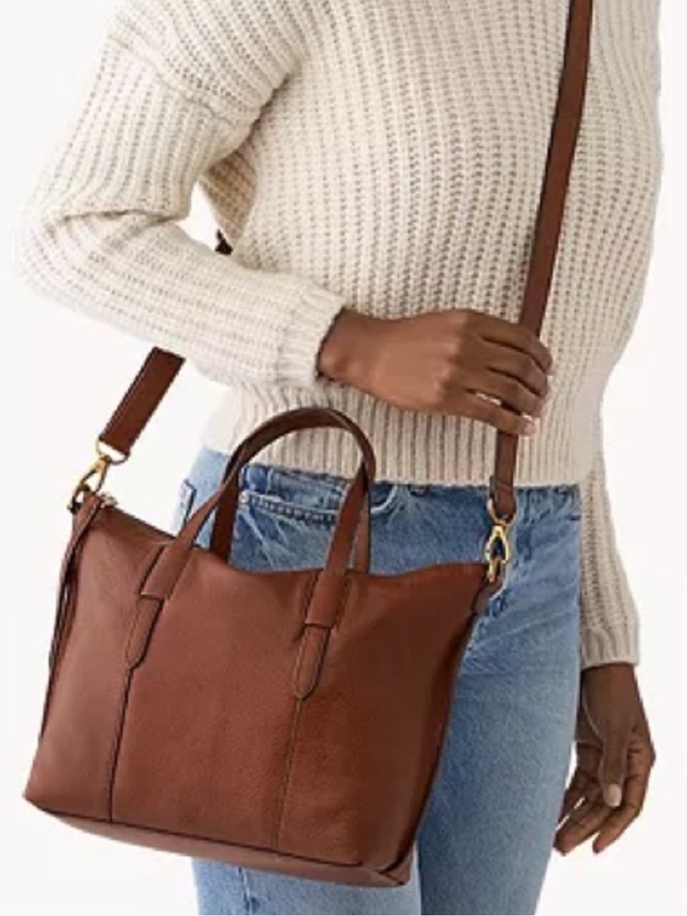Fossil Brown Leather Skylar Satchel